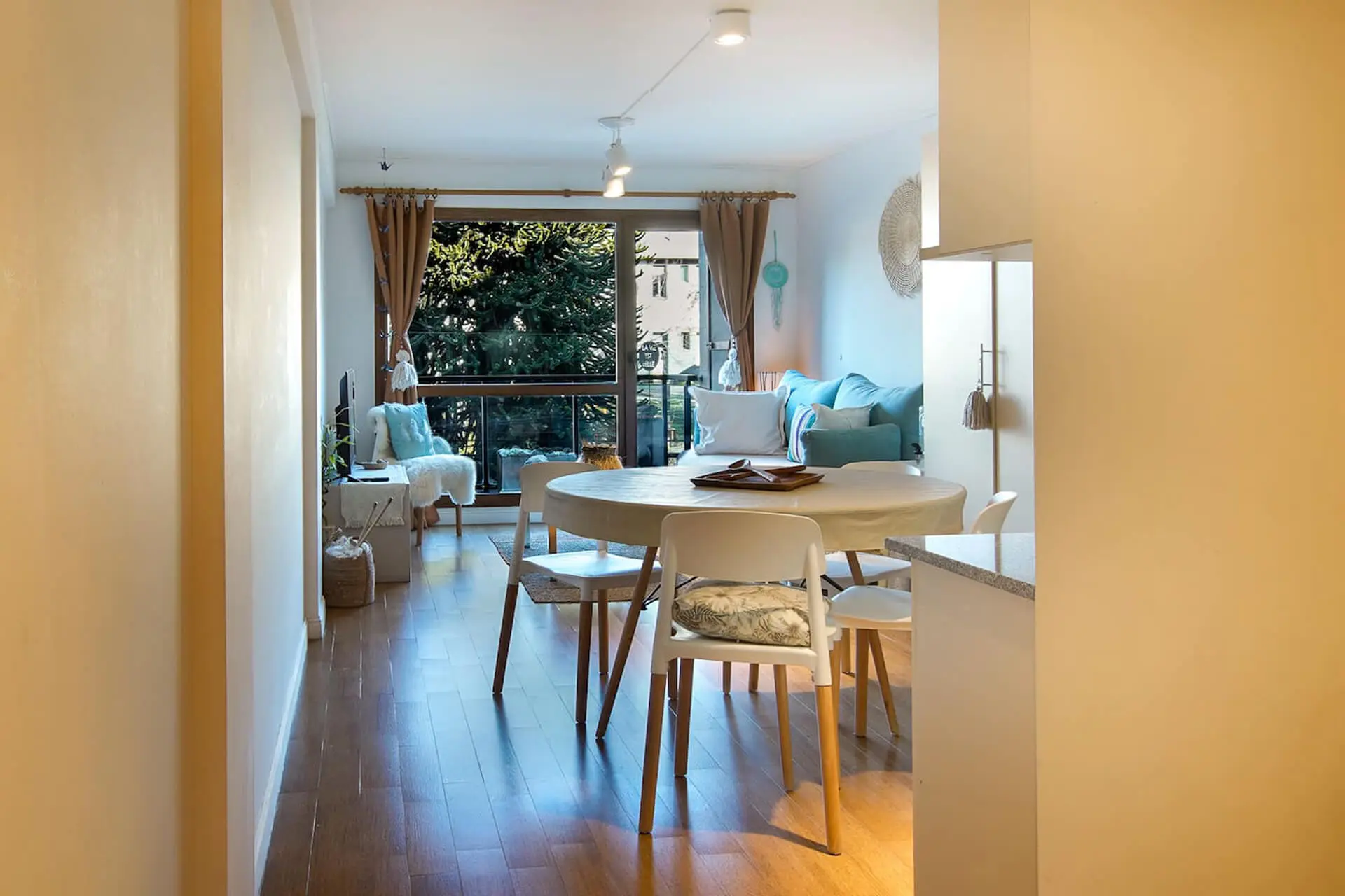 Sala de jantar do apartamento duplex no Edifício Terrazas