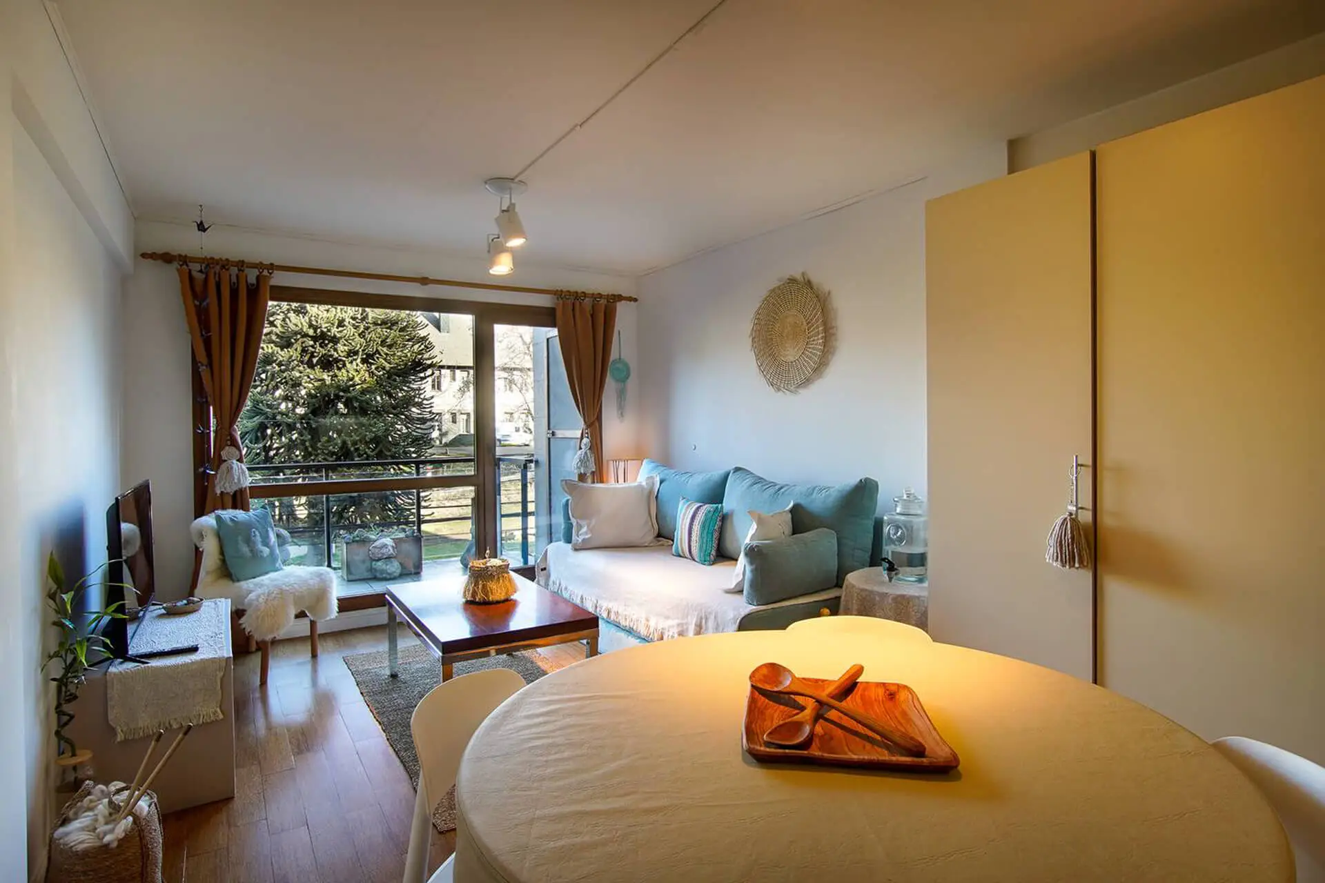 Sala de jantar do apartamento duplex no Edifício Terrazas