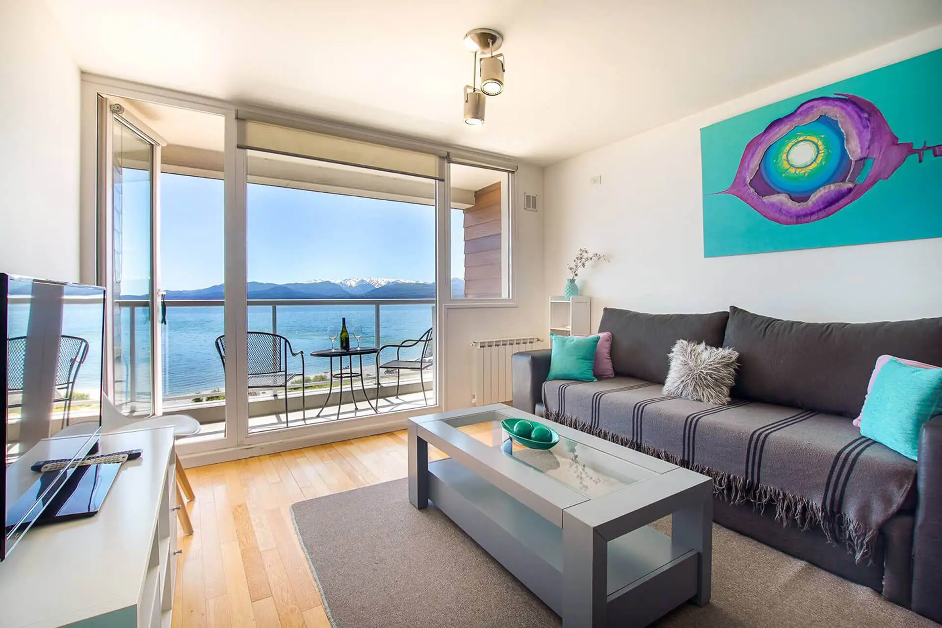 Sala de estar do apartamento Ocean