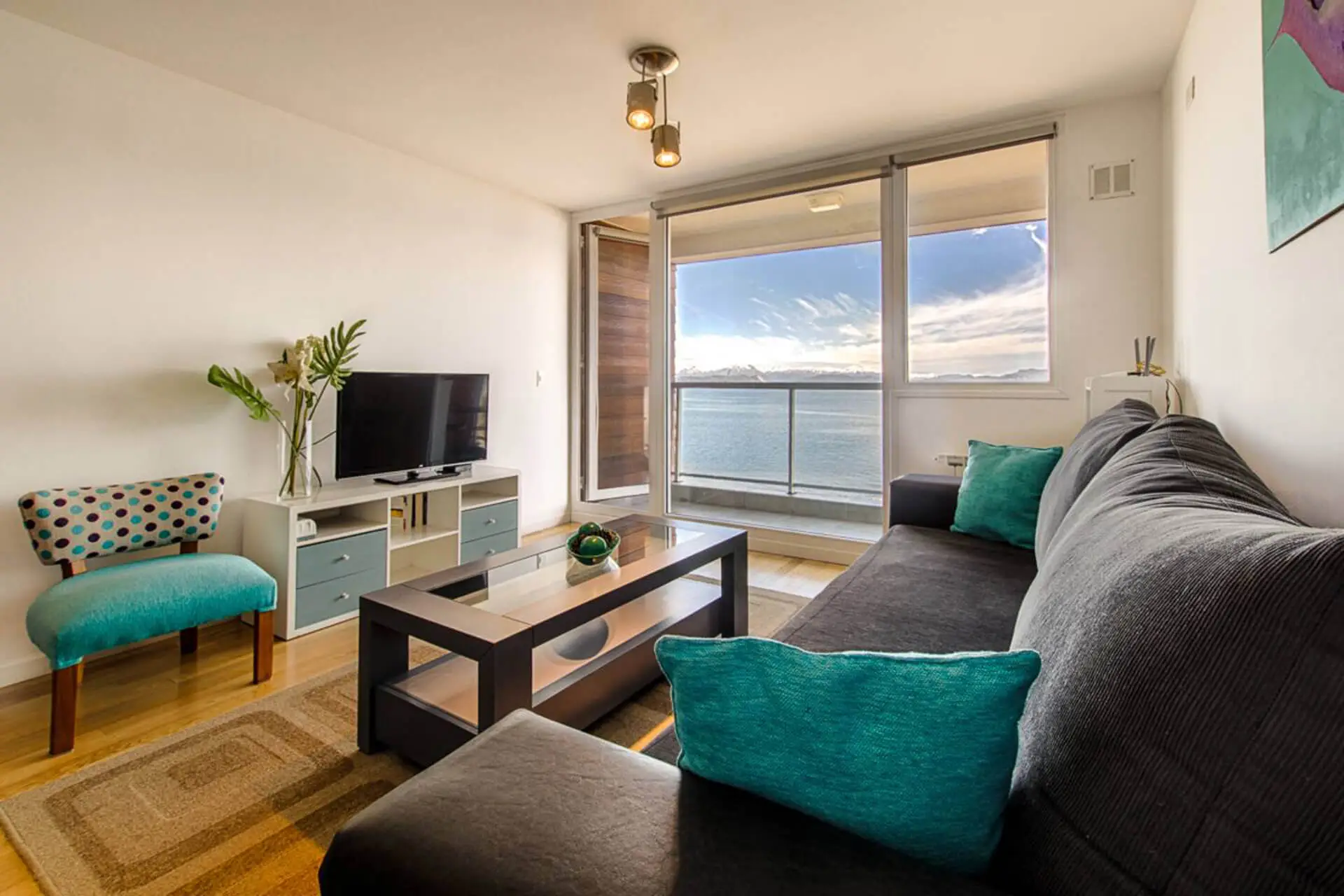 Sala de estar do apartamento Océan