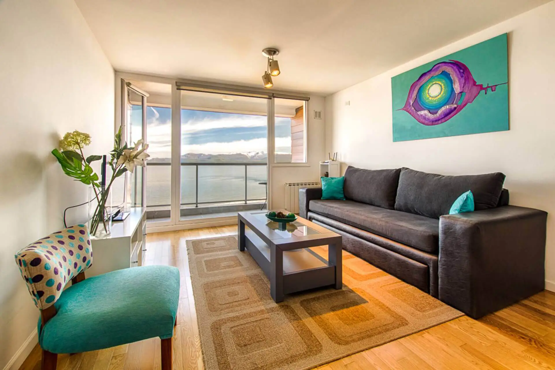 Sala de estar do apartamento Océan